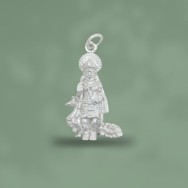 Murugan Silver Pendant with Peacock