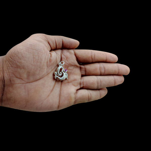 Om Ganesh Pendant Silver