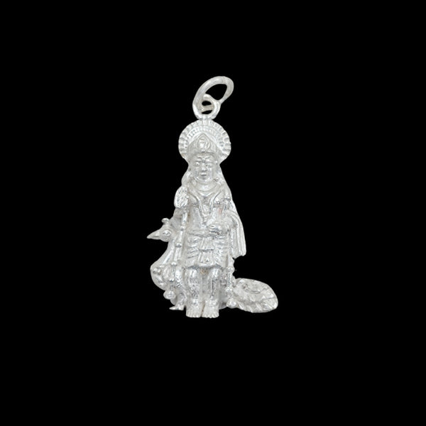 Murugan Silver Pendant with Peacock