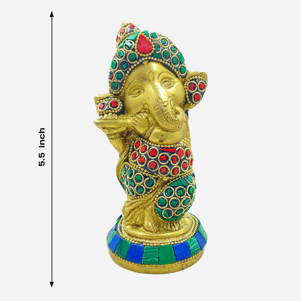 Brass Ganesha - The Divine Maestro