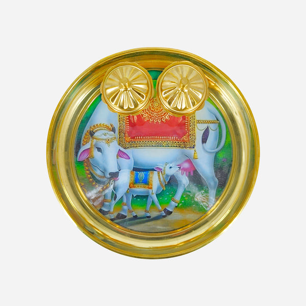 Brass Customizable Plate with Kumkum Holder