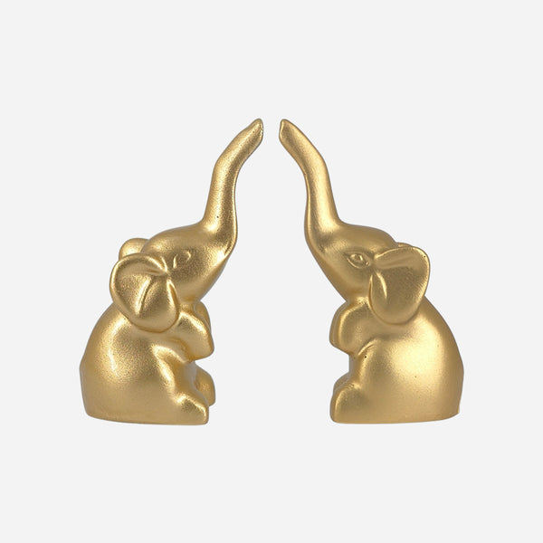 Gold Fibre Elephant Set