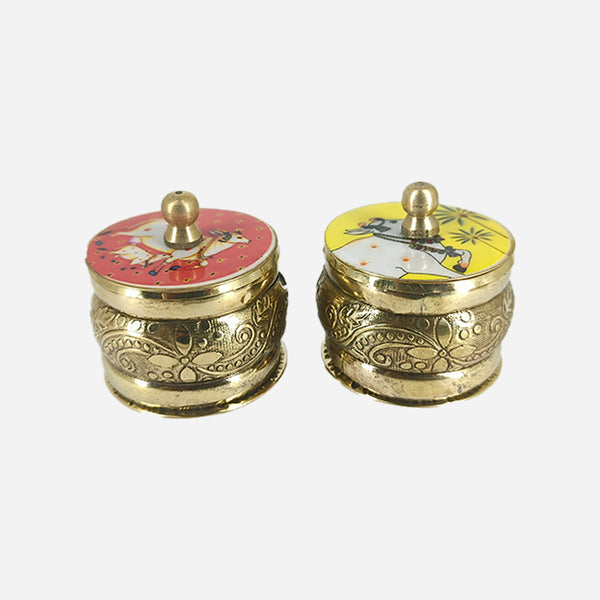 Brass Ganesh Pooja Plate with Boxes