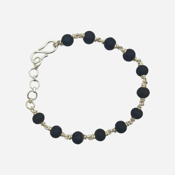 Karungali Bracelet Silver Ring Type