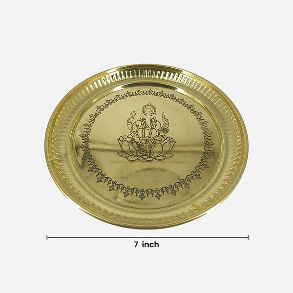 Brass Ganesh Pooja Plate with Boxes