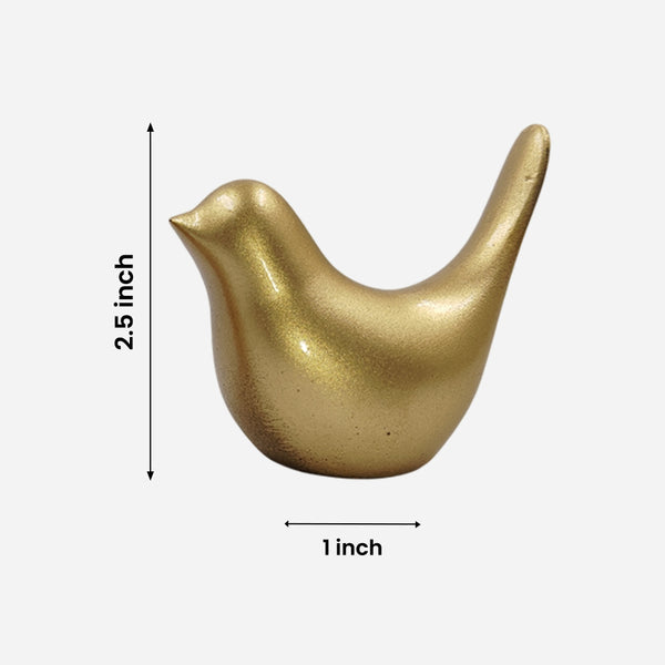 Gold Fibre Bird Decor Set
