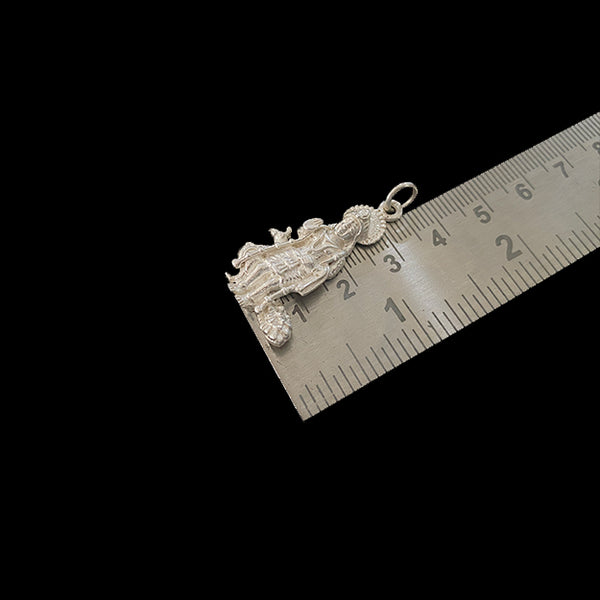 Murugan Silver Pendant with Peacock