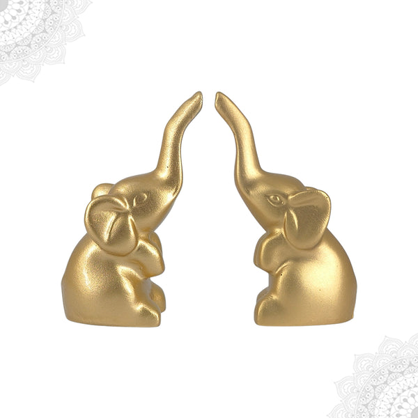 Gold Fibre Elephant Set