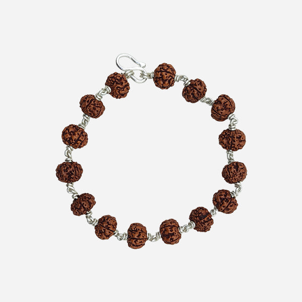 5 Face Rudraksha Silver Bracelet