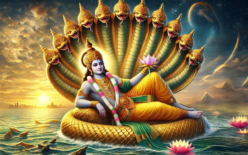 How did the Serpent Adishesha Become Lord Vishnu’s Divine Couch?