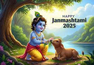 Download & Share Krishna Janmashtami 2025 Wishes Images & GIFs – Send Divine Blessings to Family and Friends