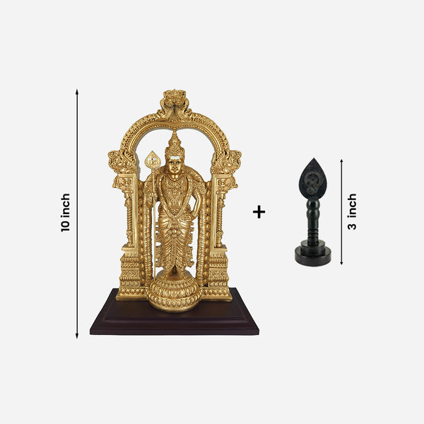 Thiruchendur_Murugan_Statue_with_Karungali_Vel_With_Inch