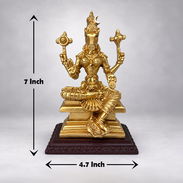 Fiber resin Varahi Amman statue size: 7 inch height and 4.7 inch width