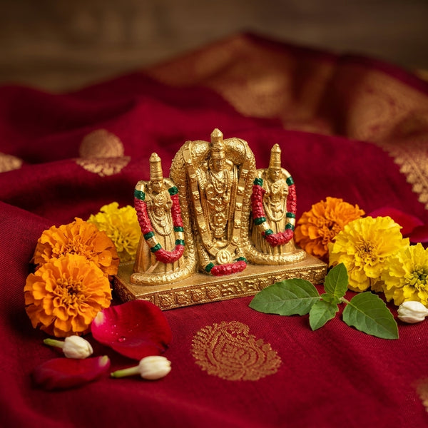 Lord Venkateshwara Fiber Statue | with Sridevi and Bhudevi