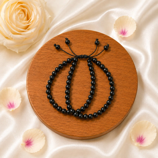 Combo set of two original Karungali (Ebony Wood) bracelets handcrafted for spiritual success and protection