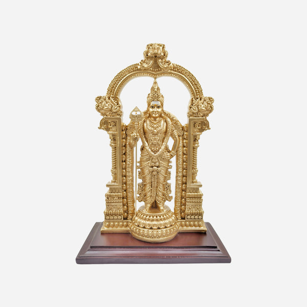 Authentic Thiruchendur Murugan idol on a minimal backdrop, ideal for home temples, altars, and enhancing spiritual decor with fine craftsmanship