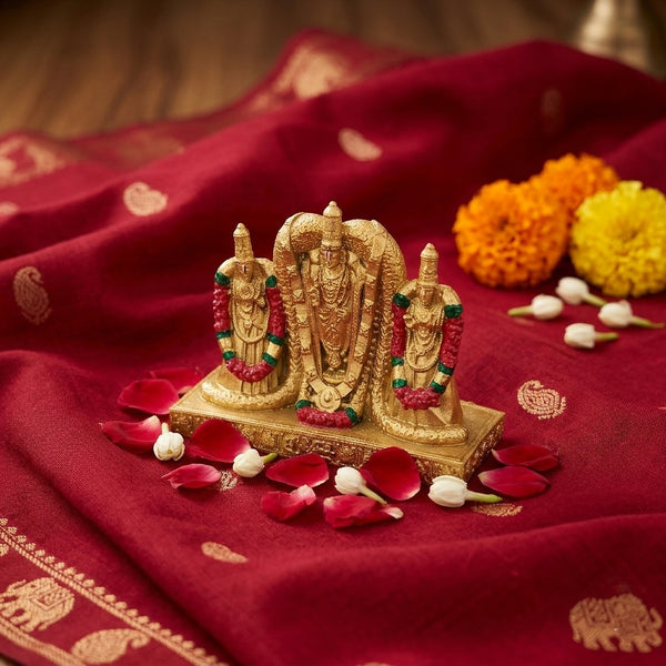 Lord Venkateshwara Fiber Statue | with Sridevi and Bhudevi